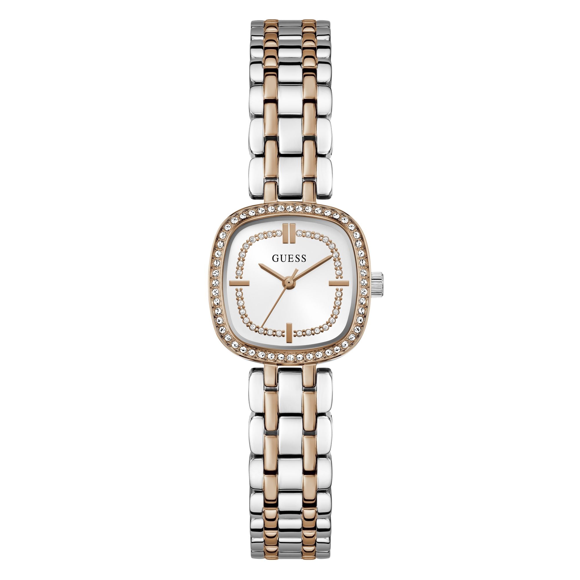 Guess Square 25mm White Dial Analog Women Watch - GW1018L5