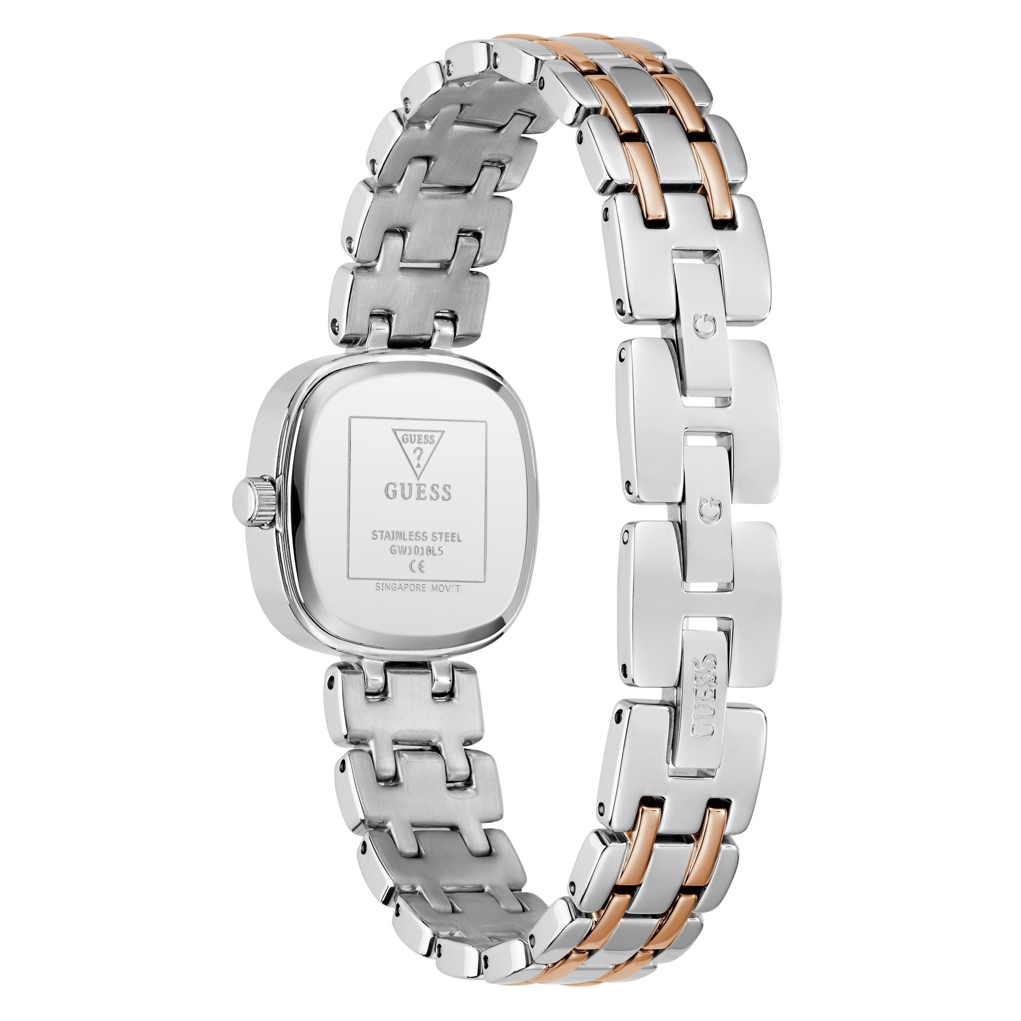 Guess Square 25mm White Dial Analog Women Watch - GW1018L5 Watch Guess