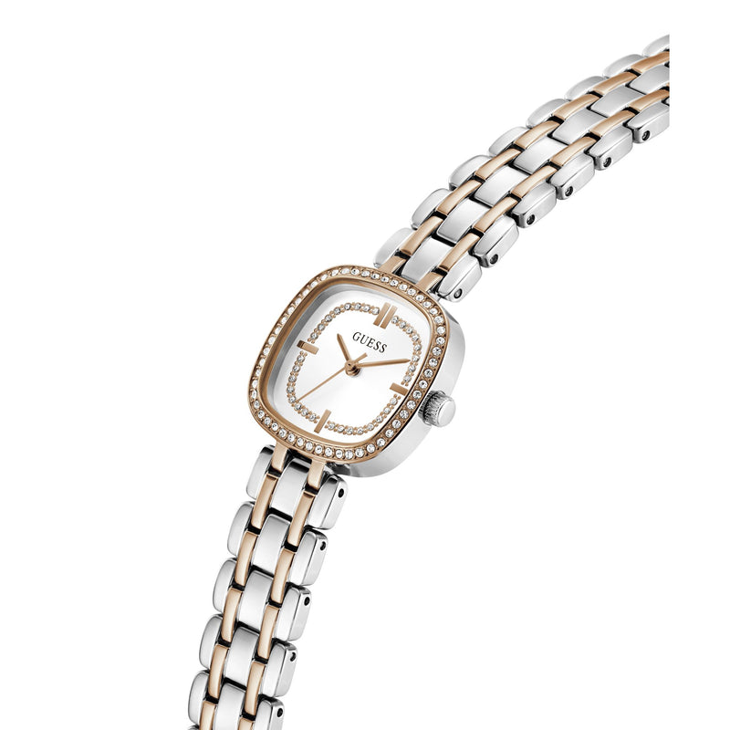 Guess Square 25mm White Dial Analog Women Watch - GW1018L5 Watch Guess