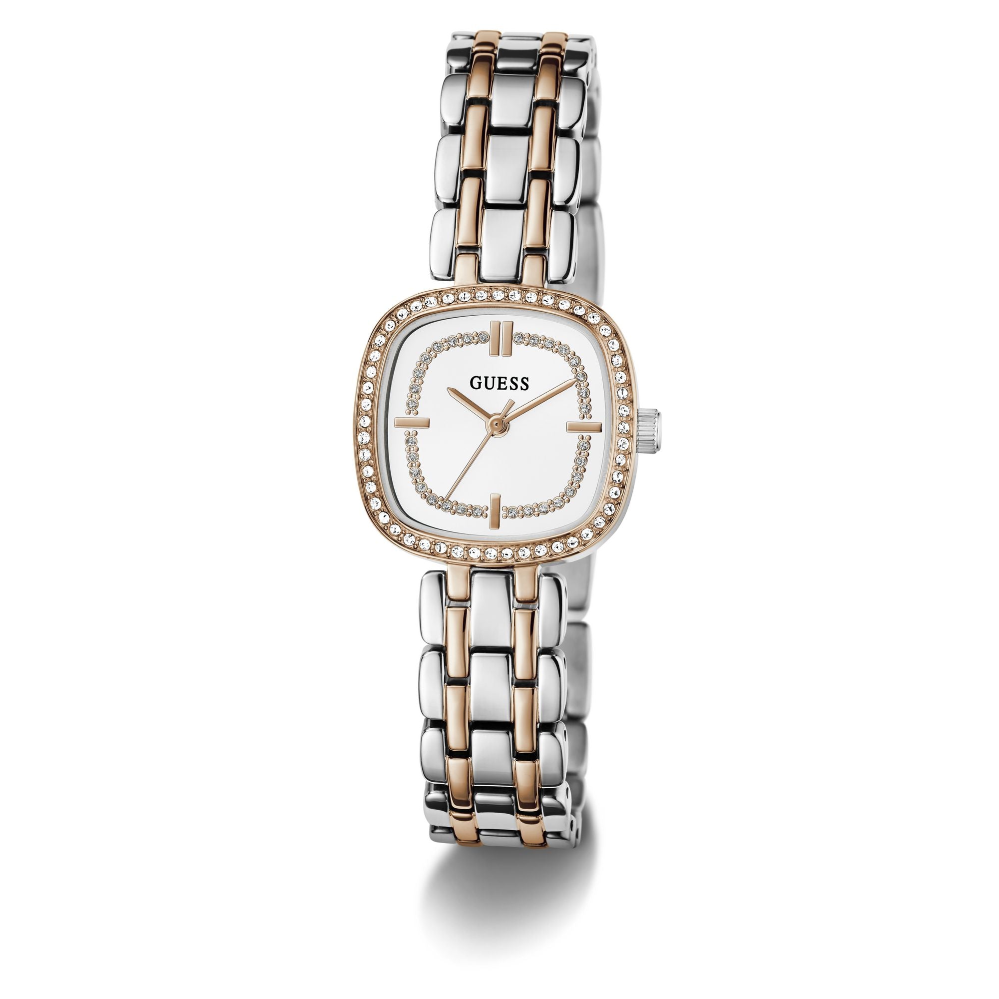 Guess Square 25mm White Dial Analog Women Watch - GW1018L5