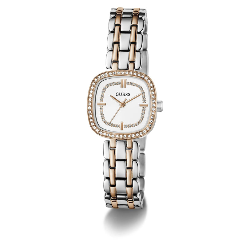 Guess Square 25mm White Dial Analog Women Watch - GW1018L5 Watch Guess