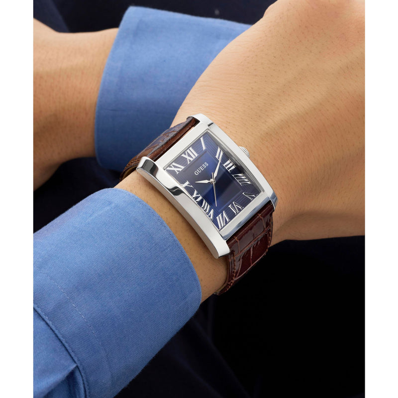 Guess Rectangle 34mm Blue Dial Analog Men Watch - GW1003G2 Watch Guess