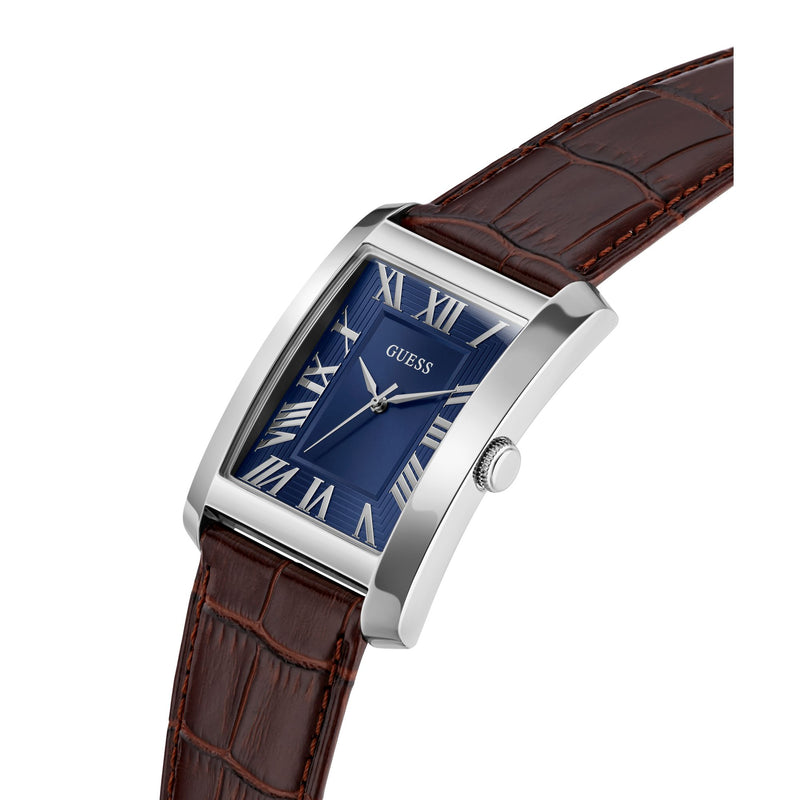 Guess Rectangle 34mm Blue Dial Analog Men Watch - GW1003G2 Watch Guess