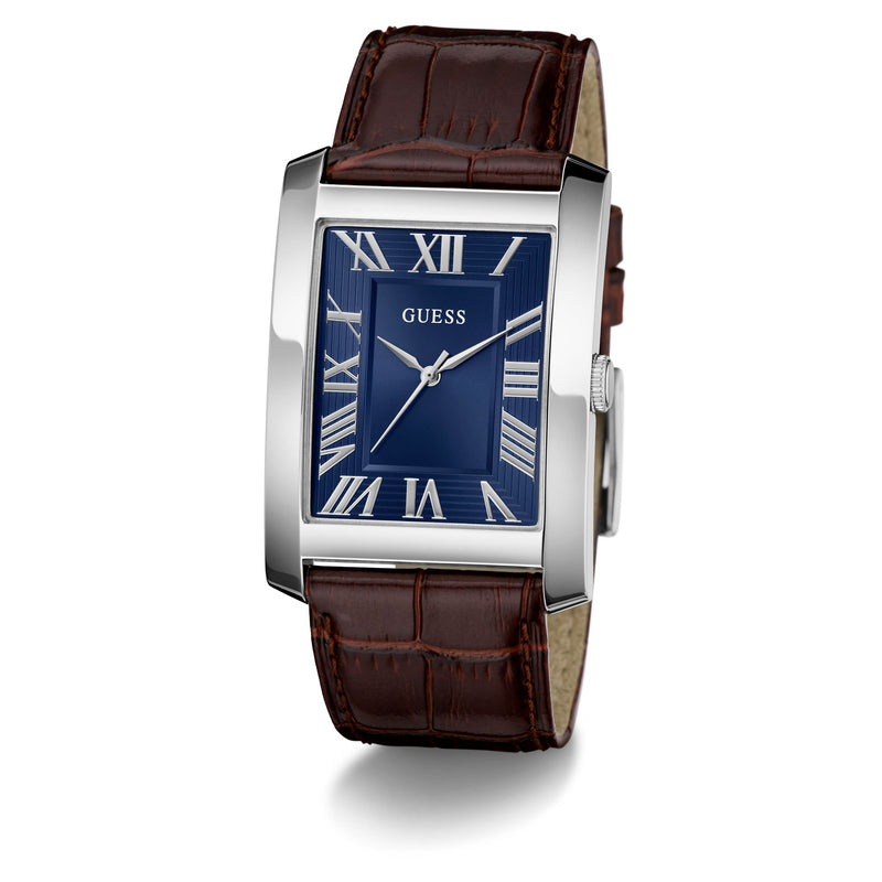 Guess Rectangle 34mm Blue Dial Analog Men Watch - GW1003G2 Watch Guess