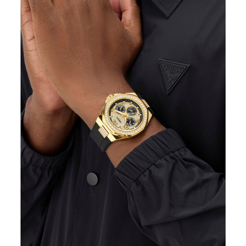 Guess Round 46mm Black Dial Analog Men Watch - GW1002G2 Watch Guess