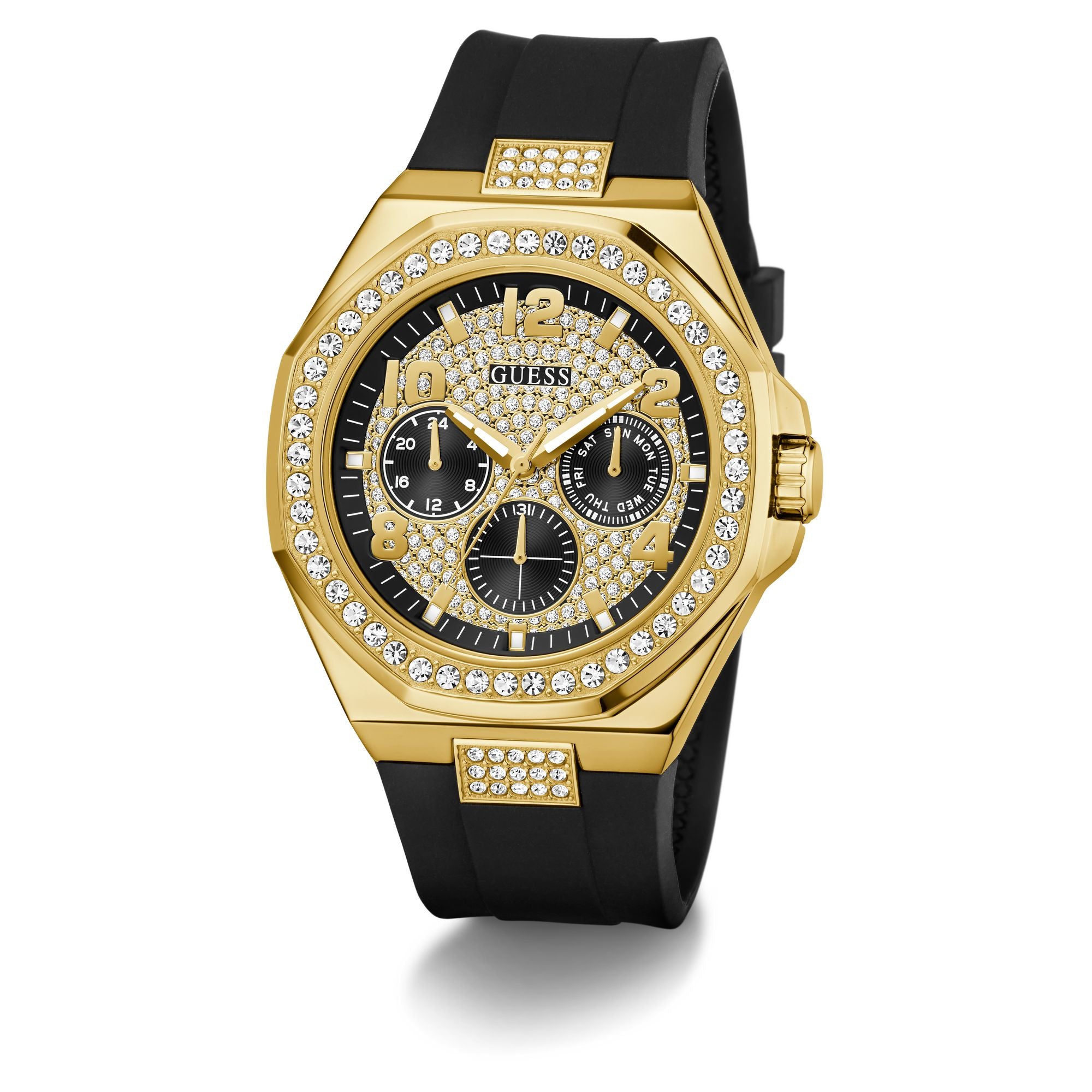 Guess Round 46mm Black Dial Analog Men Watch - GW1002G2