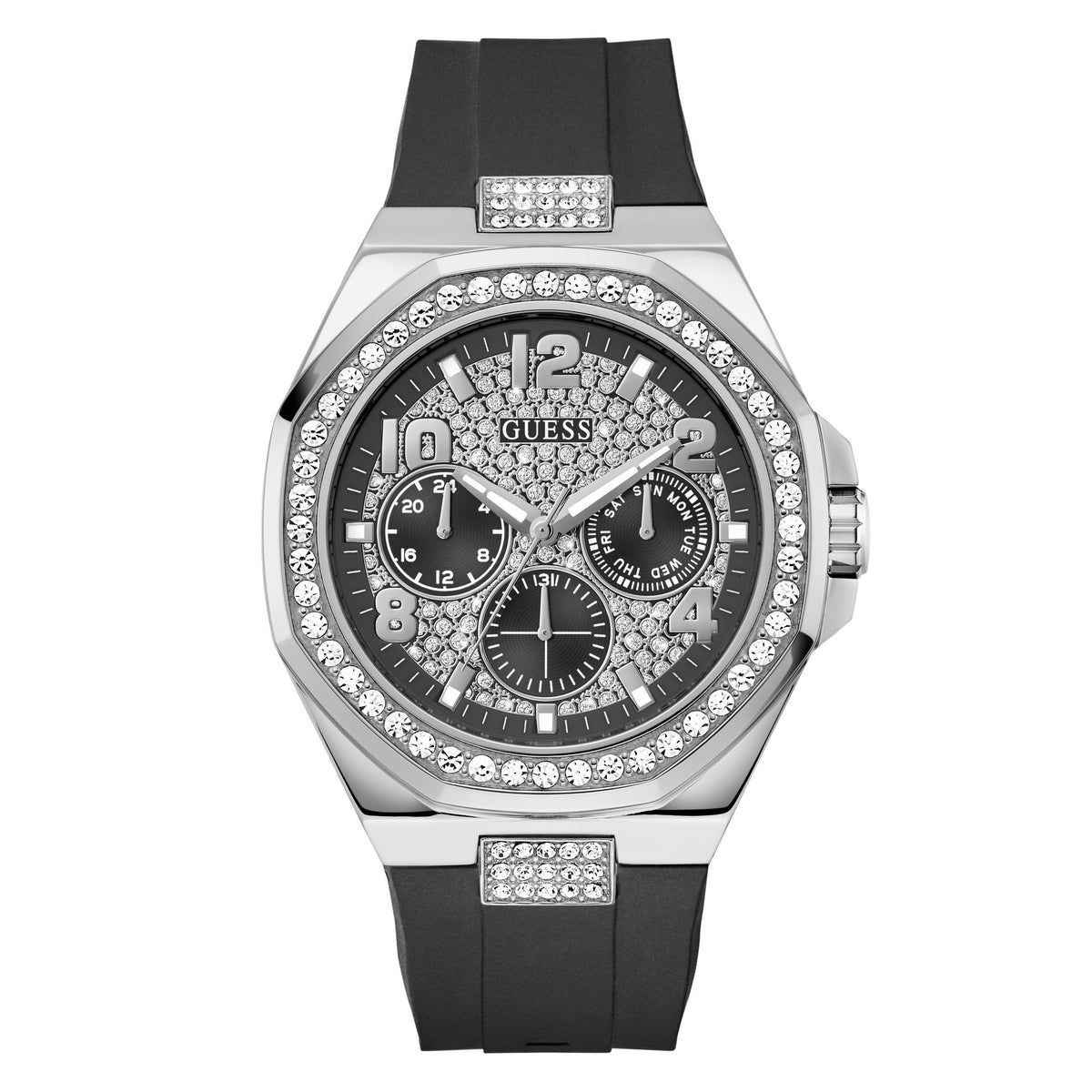 Guess Round 46mm Black Dial Analog Men Watch - GW1002G1 Watch Guess