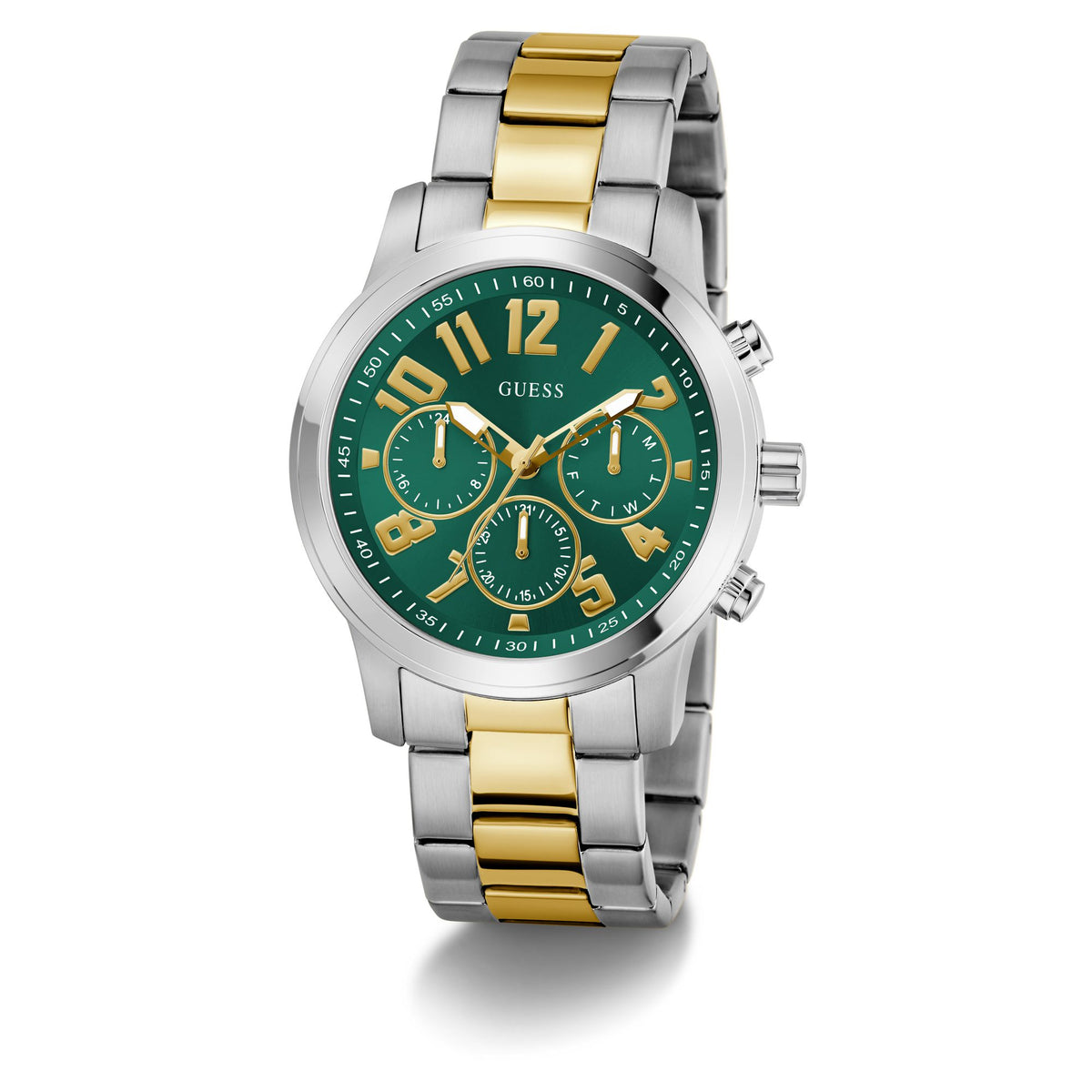 Guess Round 44mm Green Dial Analog Men Watch - GW1006G4
