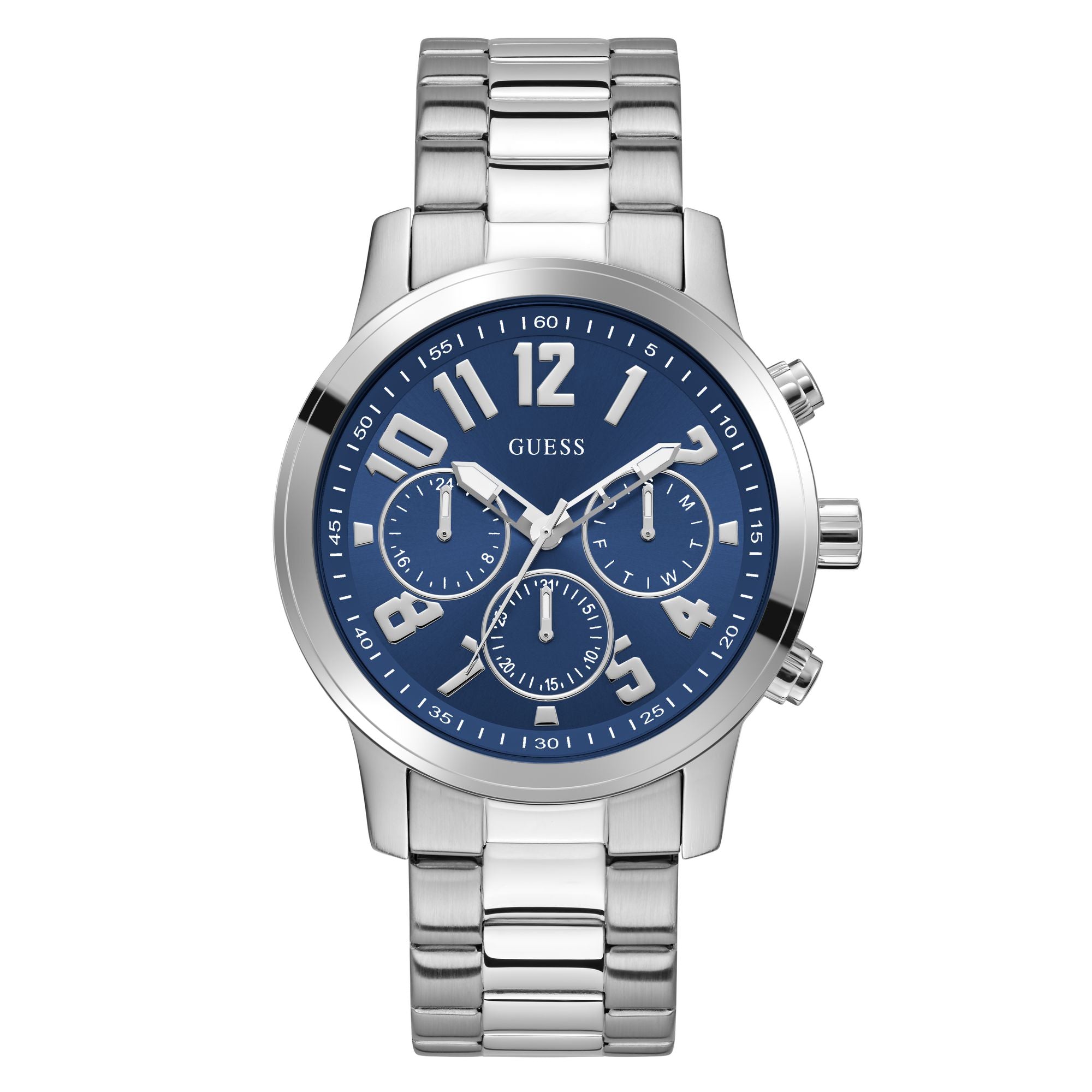 Guess Round 44mm Blue Dial Analog Men Watch - GW1006G1 Watch Guess