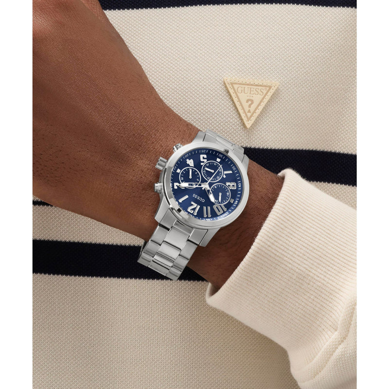 Guess Round 44mm Blue Dial Analog Men Watch - GW1006G1 Watch Guess