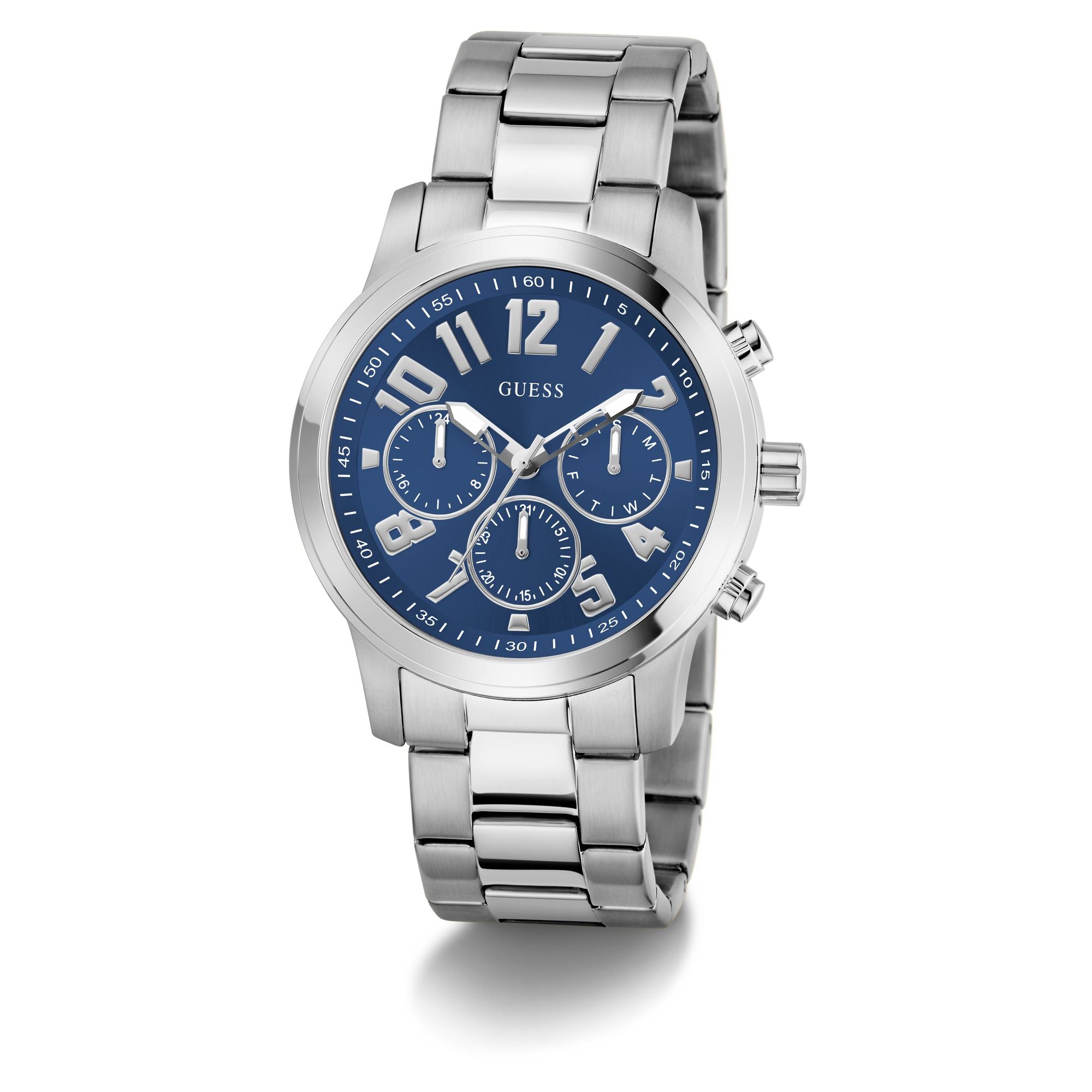 Guess Round 44mm Blue Dial Analog Men Watch - GW1006G1 Watch Guess