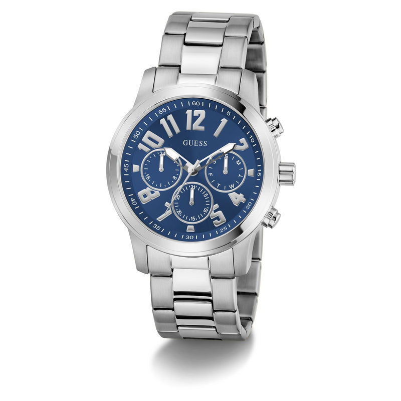 Guess Round 44mm Blue Dial Analog Men Watch - GW1006G1 Watch Guess