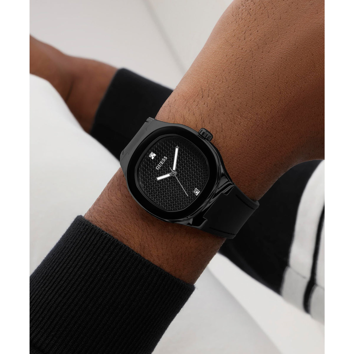 Guess Square 42mm Black Dial Analog Men Watch - GW1005G3