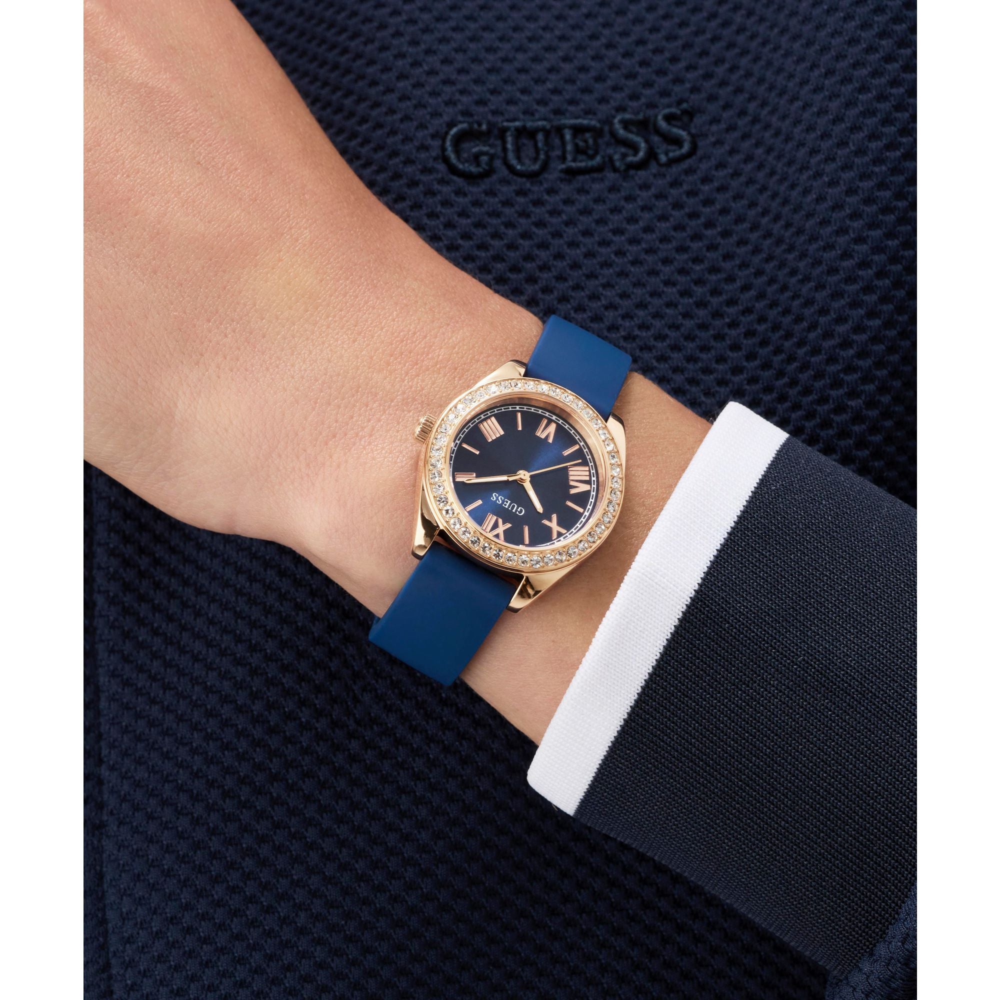 Guess Round 30mm Blue Dial Analog Women Watch - GW1000L4 Watch Guess