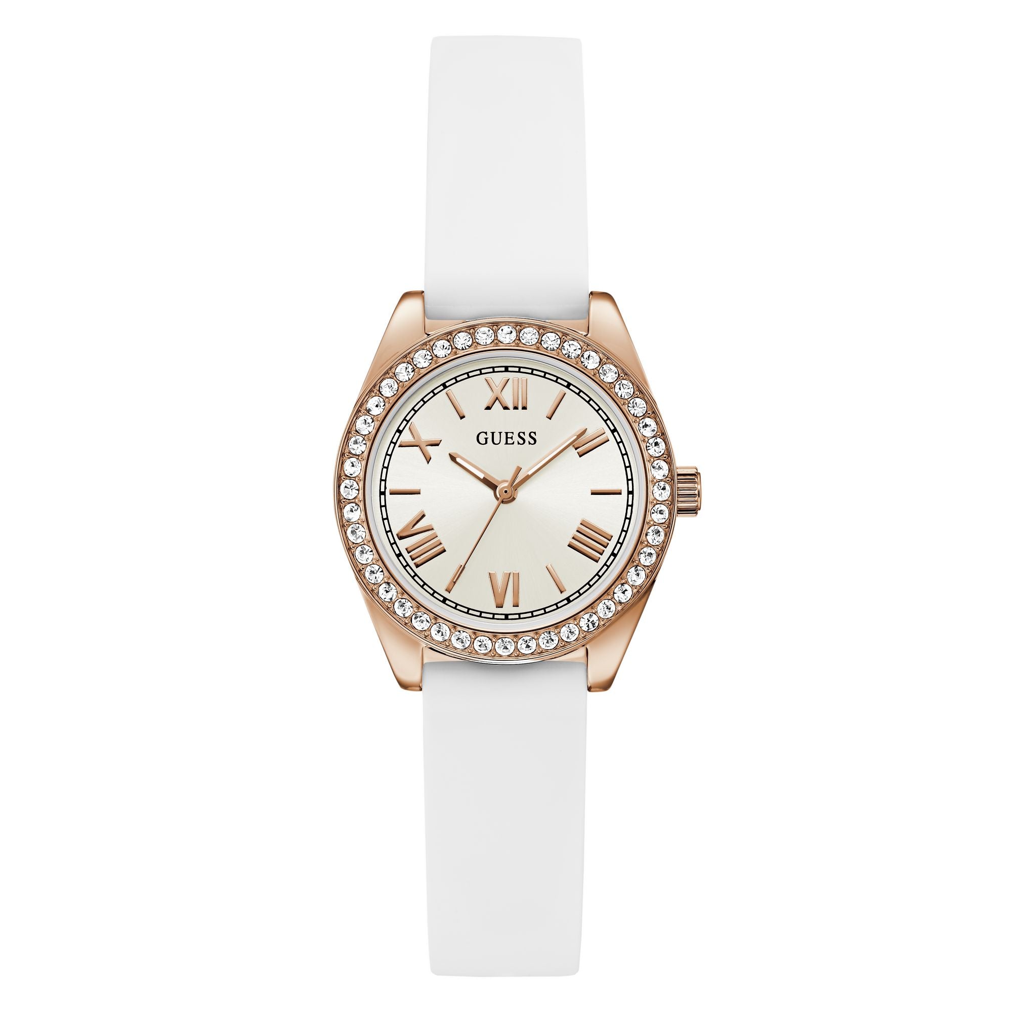 Guess Round 30mm White Dial Analog Women Watch - GW1000L3