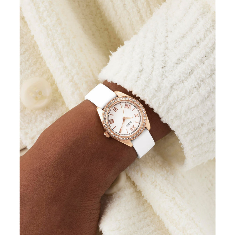 Guess Round 30mm White Dial Analog Women Watch - GW1000L3 Watch Guess