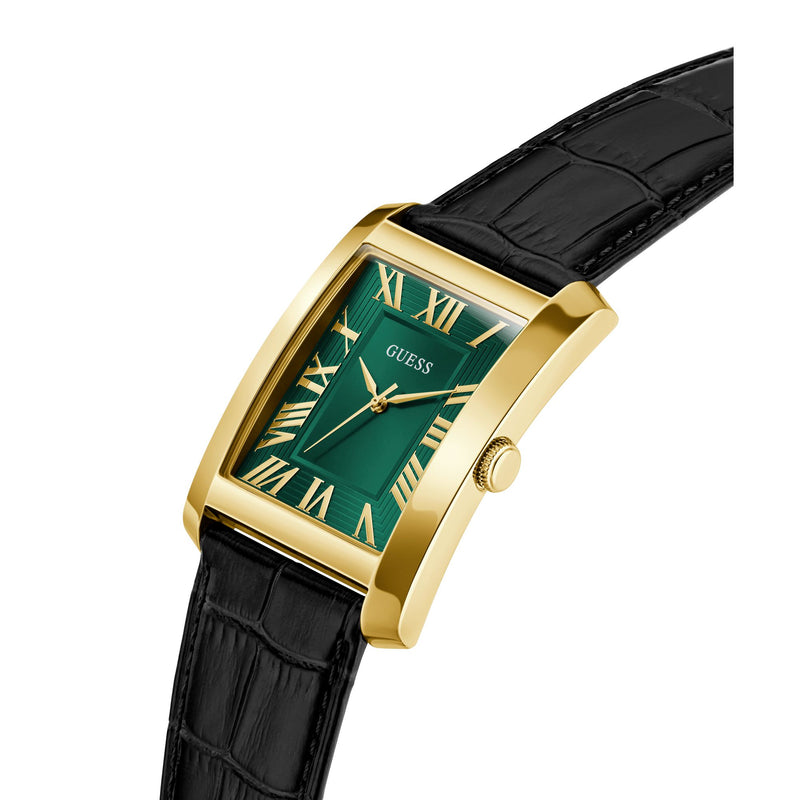 Guess Rectangle 34mm Green Dial Analog Men Watch - GW1003G3 Watch Guess