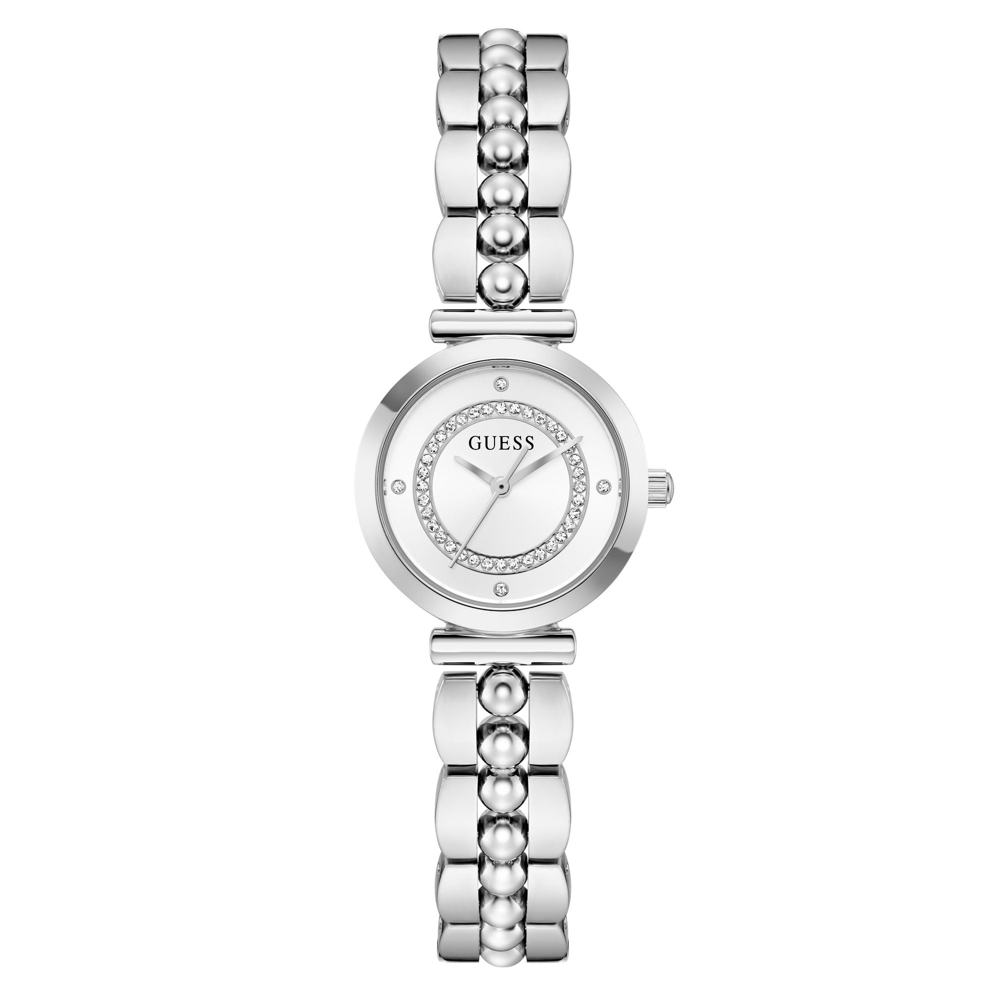Guess Round 26mm White Dial Analog Women Watch - GW0994L1