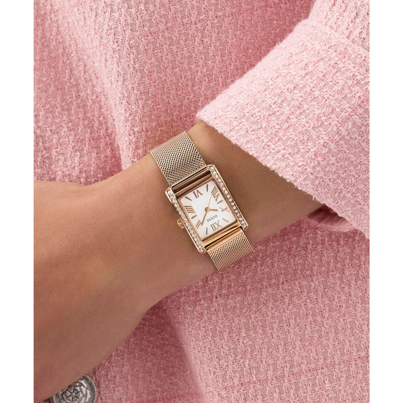 Guess Rectangle 23mm White Dial Analog Women Watch - GW0997L3 Watch Guess