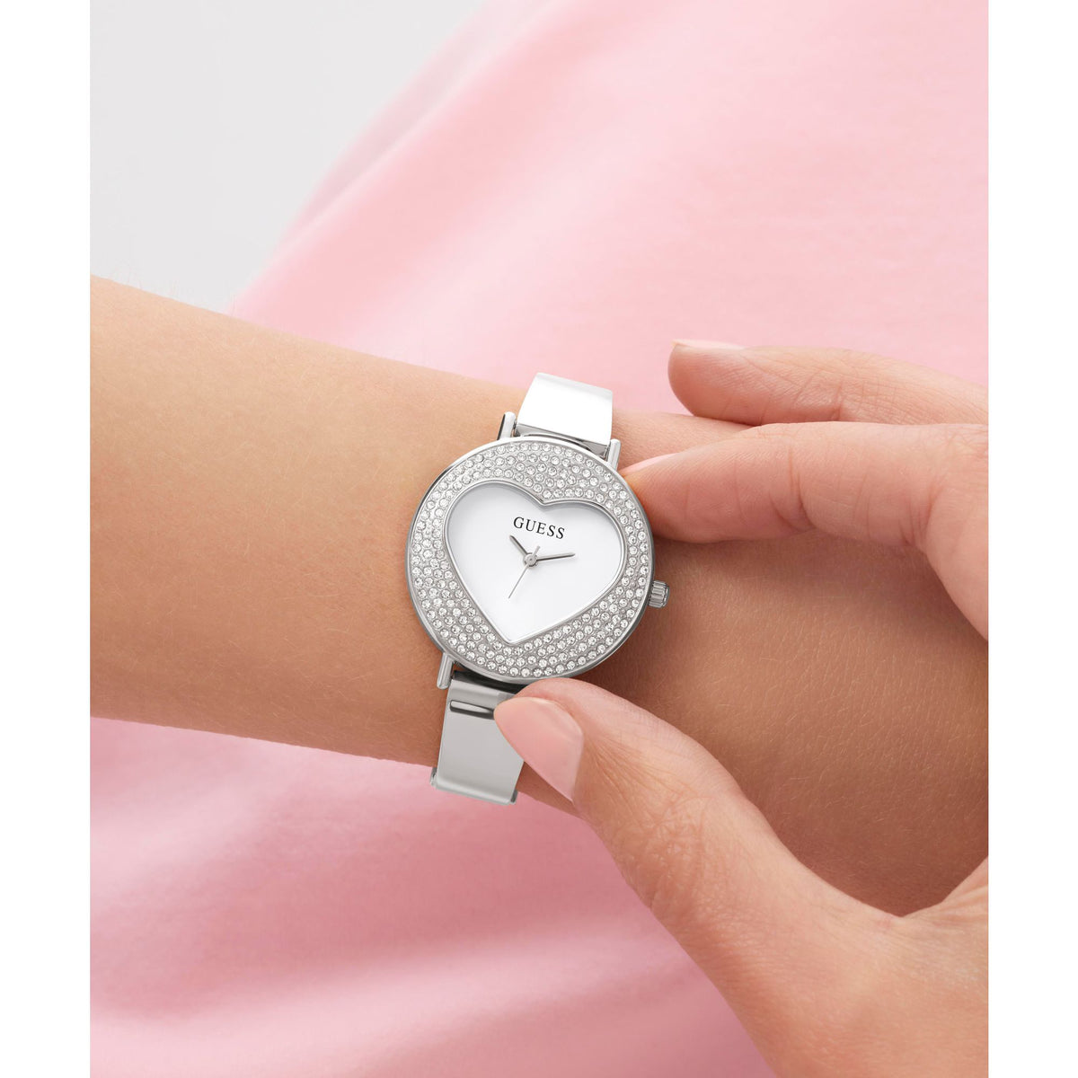 Guess Round 30mm White Dial Analog Women Watch - GW0991L1 Watch Guess