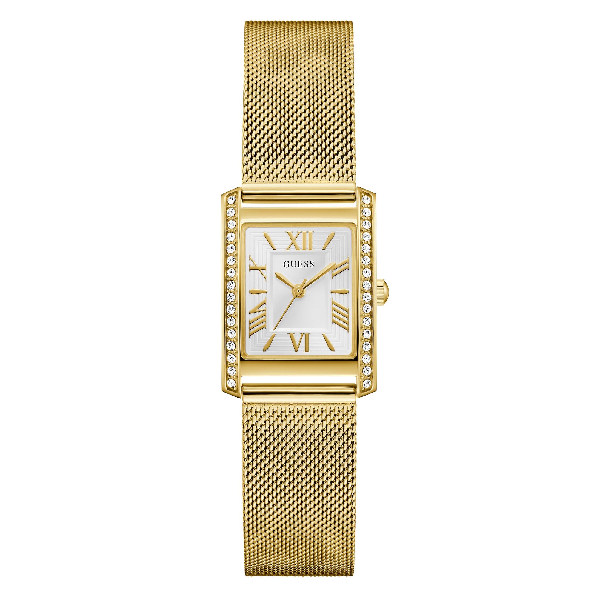 Guess Rectangle 23mm White Dial Analog Women Watch - GW0997L2 Watch Guess