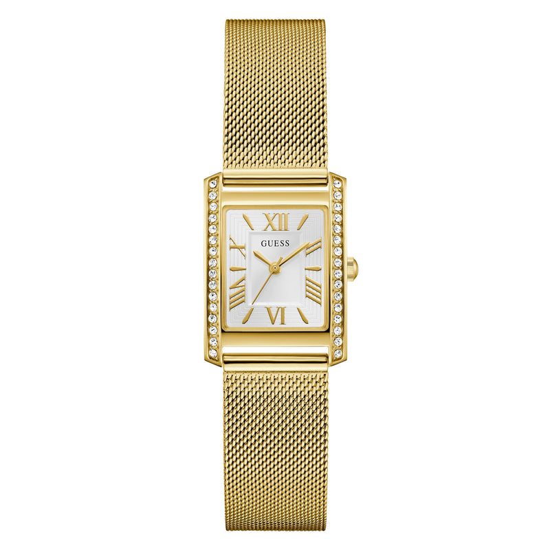 Guess Rectangle 23mm White Dial Analog Women Watch - GW0997L2 Watch Guess