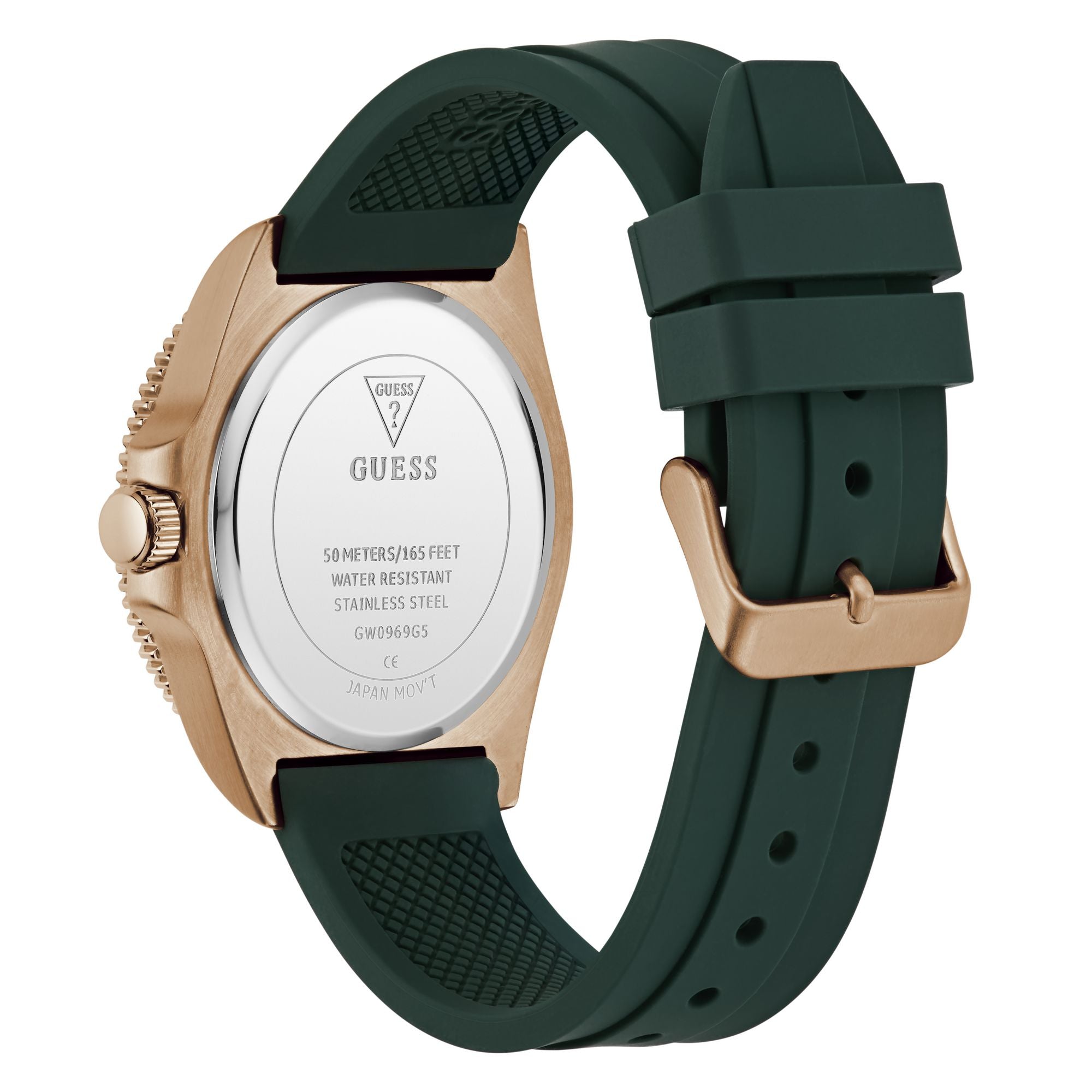 Guess Round 43mm Green Dial Analog Men Watch - GW0969G5 Watch Guess
