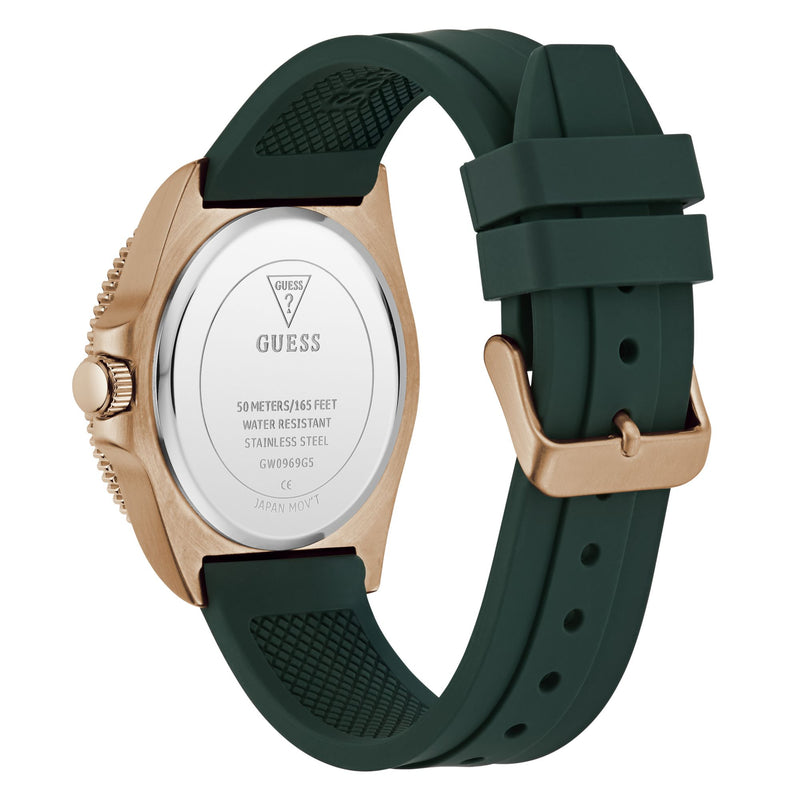 Guess Round 43mm Green Dial Analog Men Watch - GW0969G5 Watch Guess