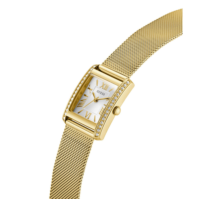 Guess Rectangle 23mm White Dial Analog Women Watch - GW0997L2 Watch Guess