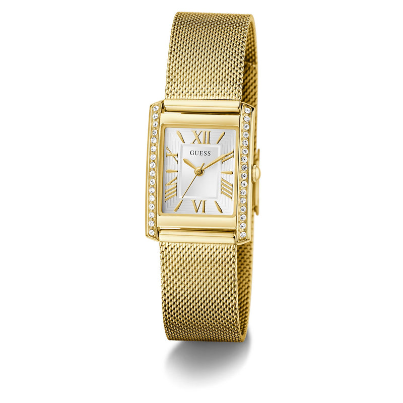Guess Rectangle 23mm White Dial Analog Women Watch - GW0997L2 Watch Guess