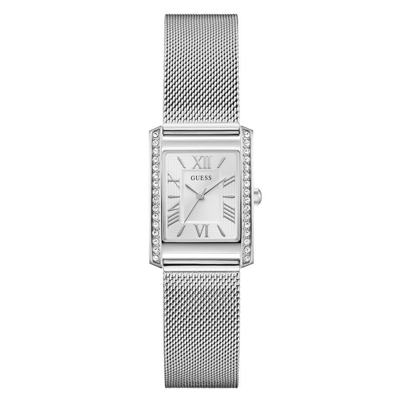 Guess Rectangle 23mm White Dial Analog Women Watch - GW0997L1 Watch Guess