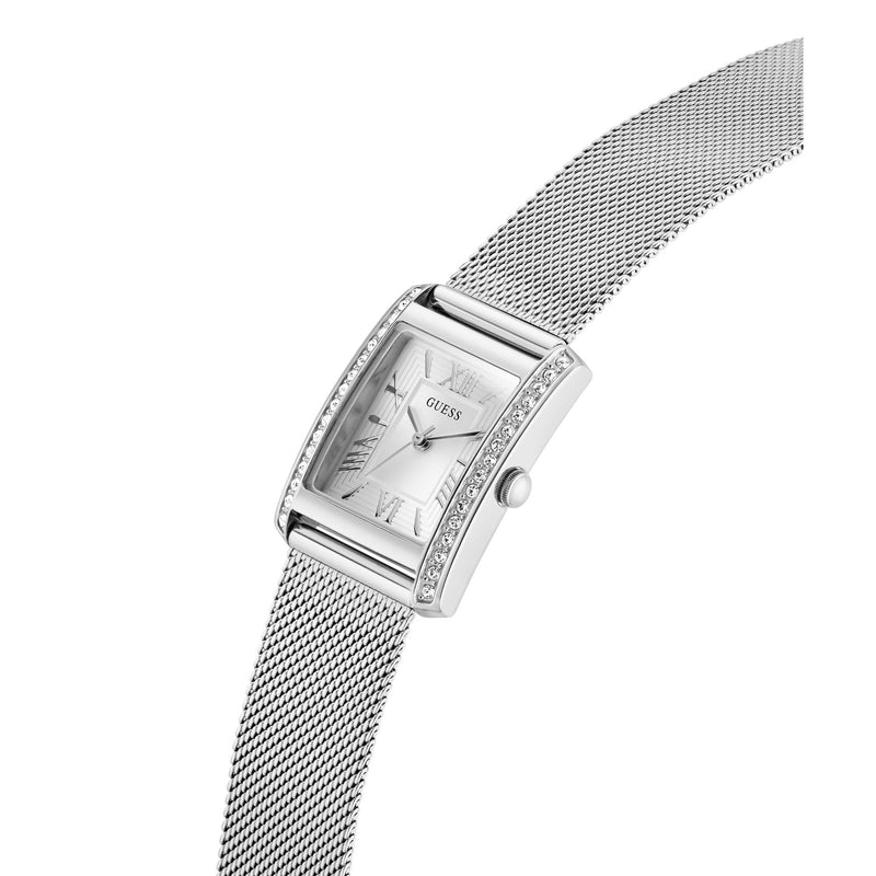 Guess Rectangle 23mm White Dial Analog Women Watch - GW0997L1 Watch Guess