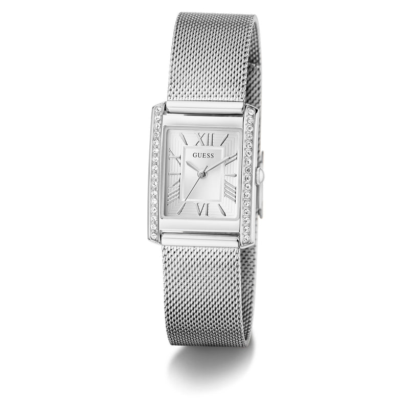 Guess Rectangle 23mm White Dial Analog Women Watch - GW0997L1 Watch Guess