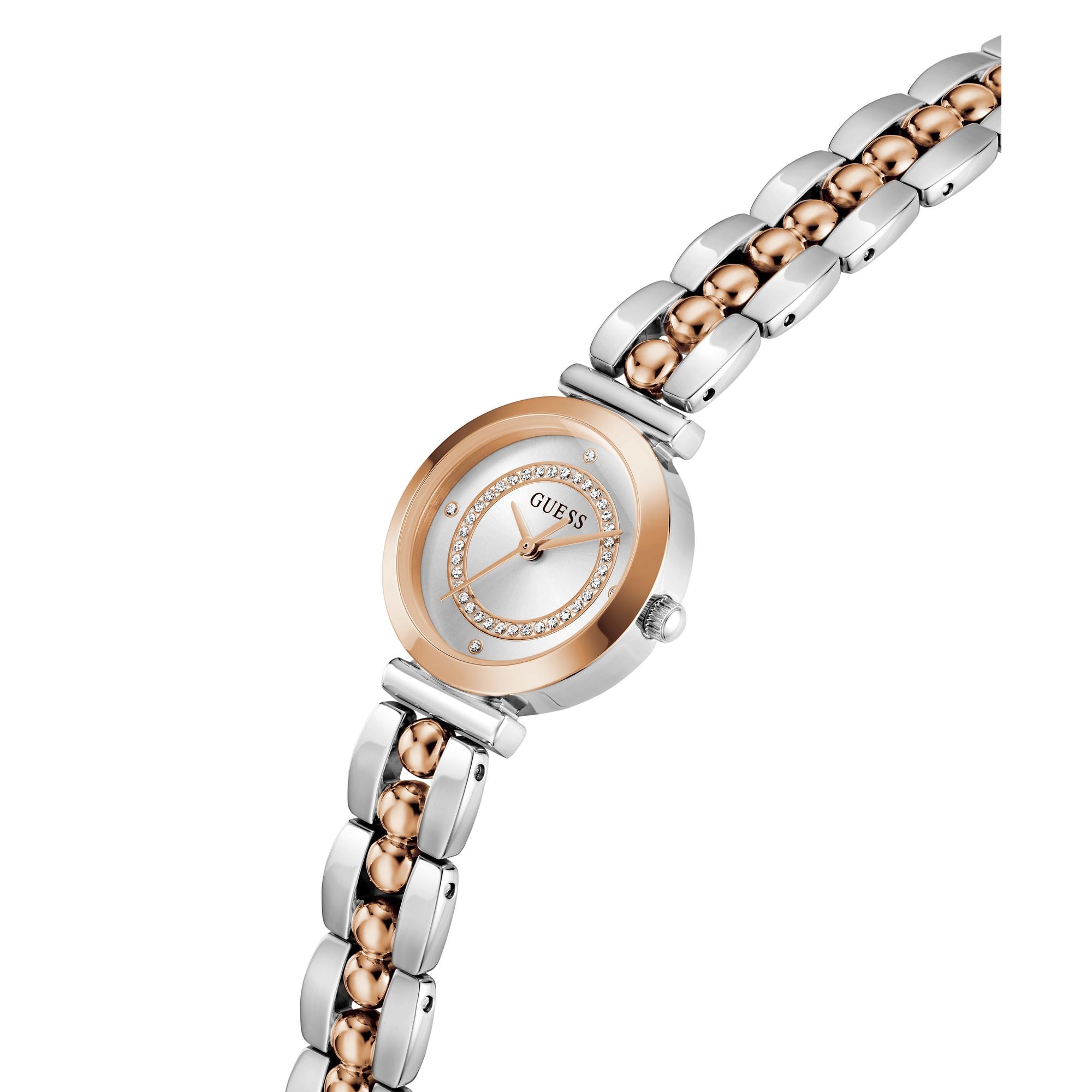 Guess Round 26mm Silver Dial Analog Women Watch - GW0994L5