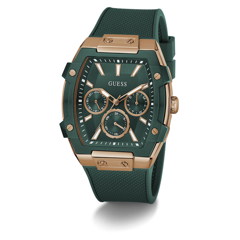 Guess Rectangle 44mm Green Dial Analog Men Watch - GW0956G6 Watch Guess