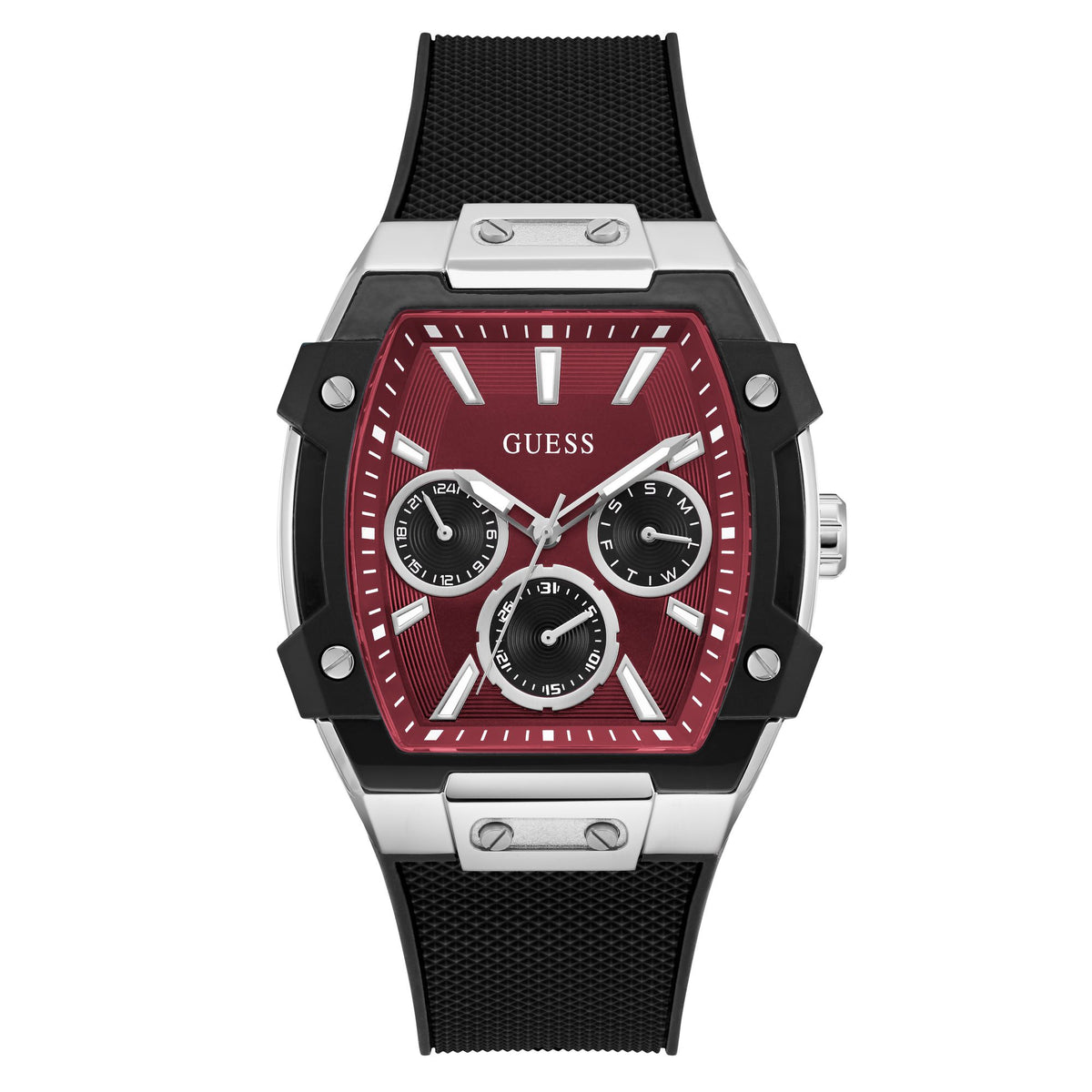 Guess Rectangle 44mm Red Dial Analog Men Watch - GW0956G1