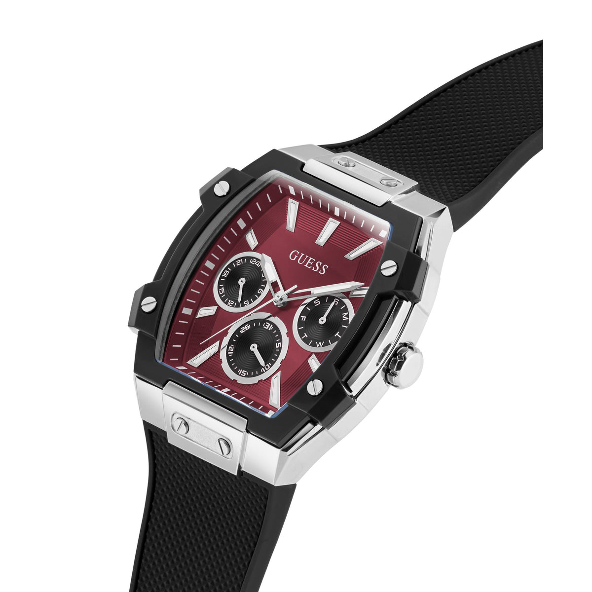 Guess Rectangle 44mm Red Dial Analog Men Watch - GW0956G1 Watch Guess