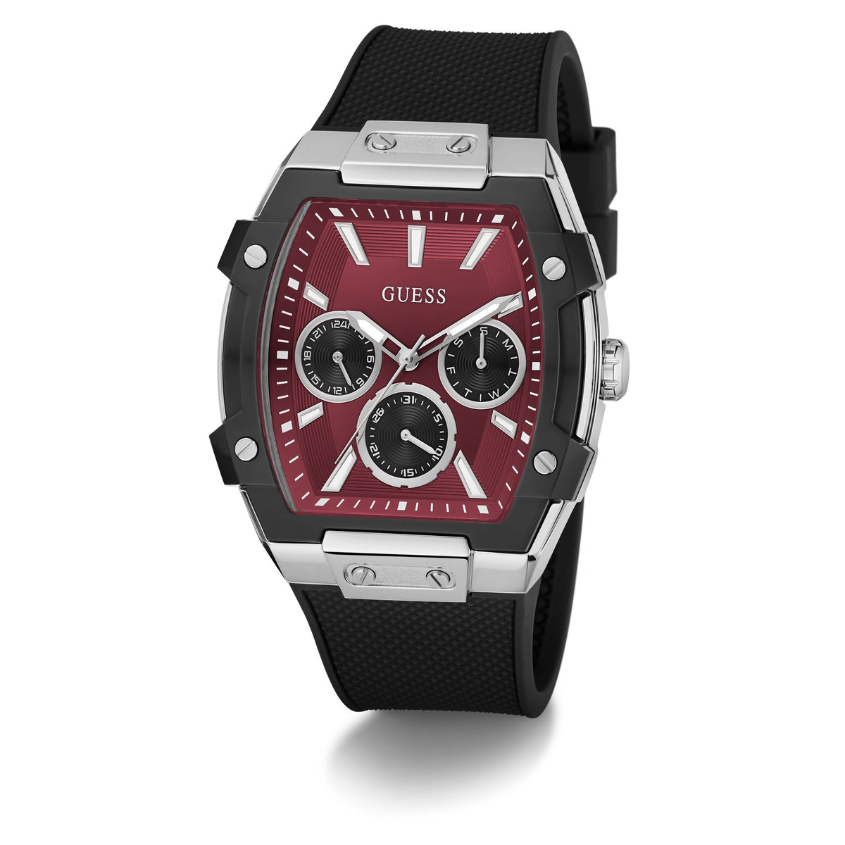 Guess Rectangle 44mm Red Dial Analog Men Watch - GW0956G1