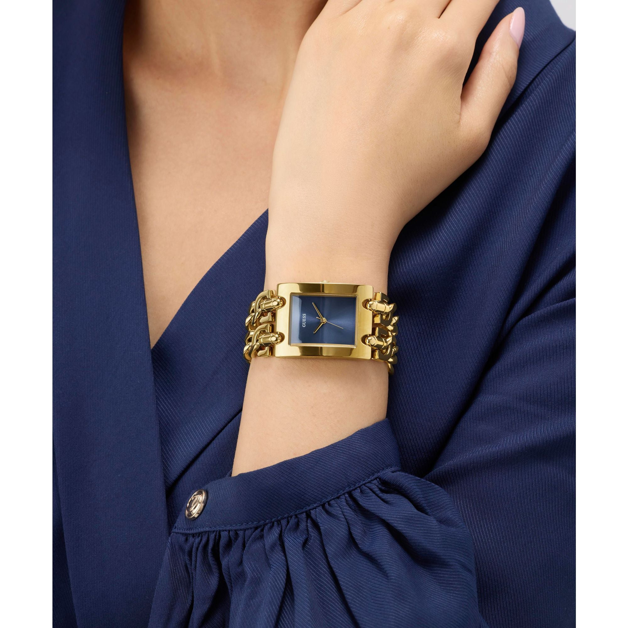 Guess Rectangle 28mm Blue Dial Analog Women Watch - GW0740L3 Watch Guess