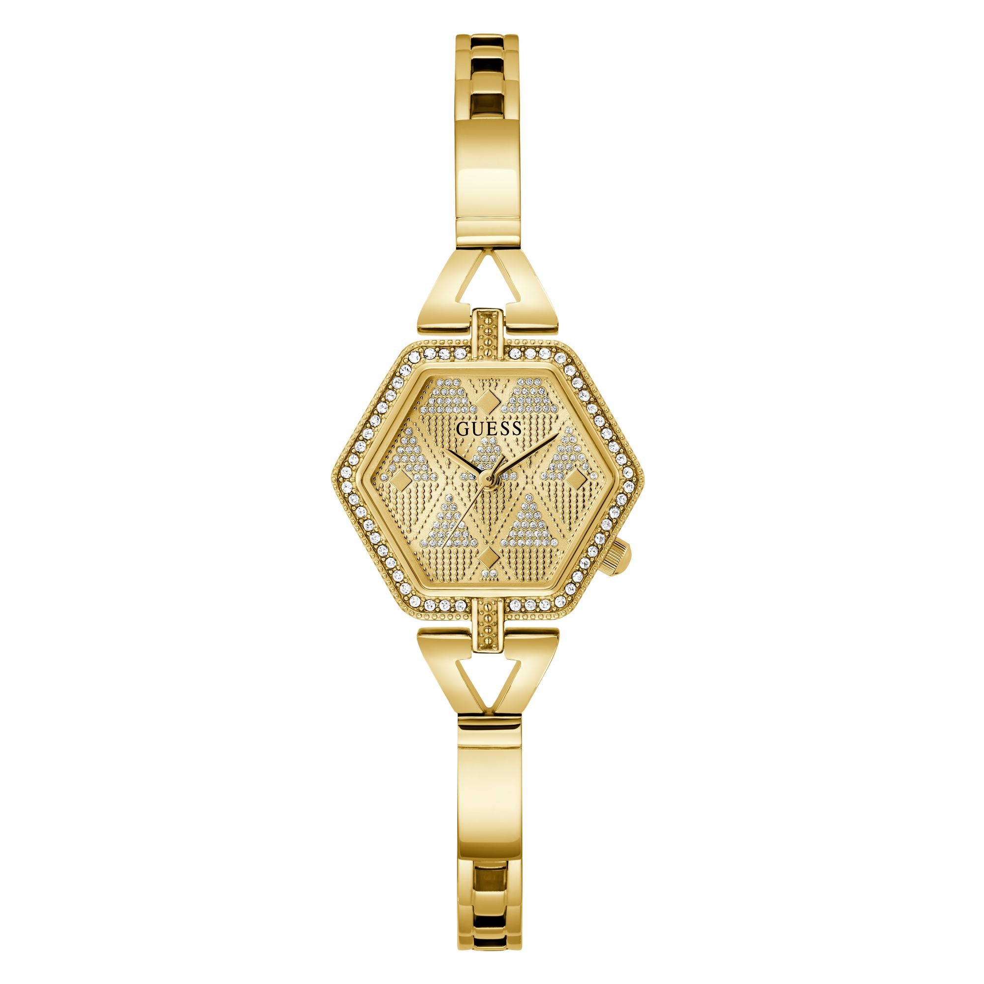 GUESS Champagne Hexagonal Dial Analog Women's Watch - GW0680L2