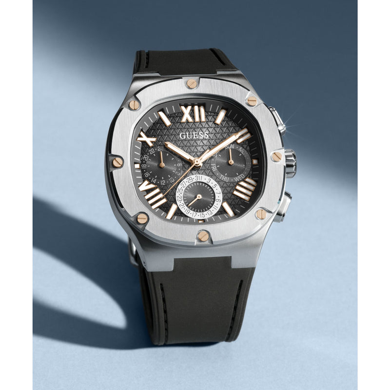 GUESS Gunmetal Square Dial Analog Men's Watch - GW0571G1 Watch Guess