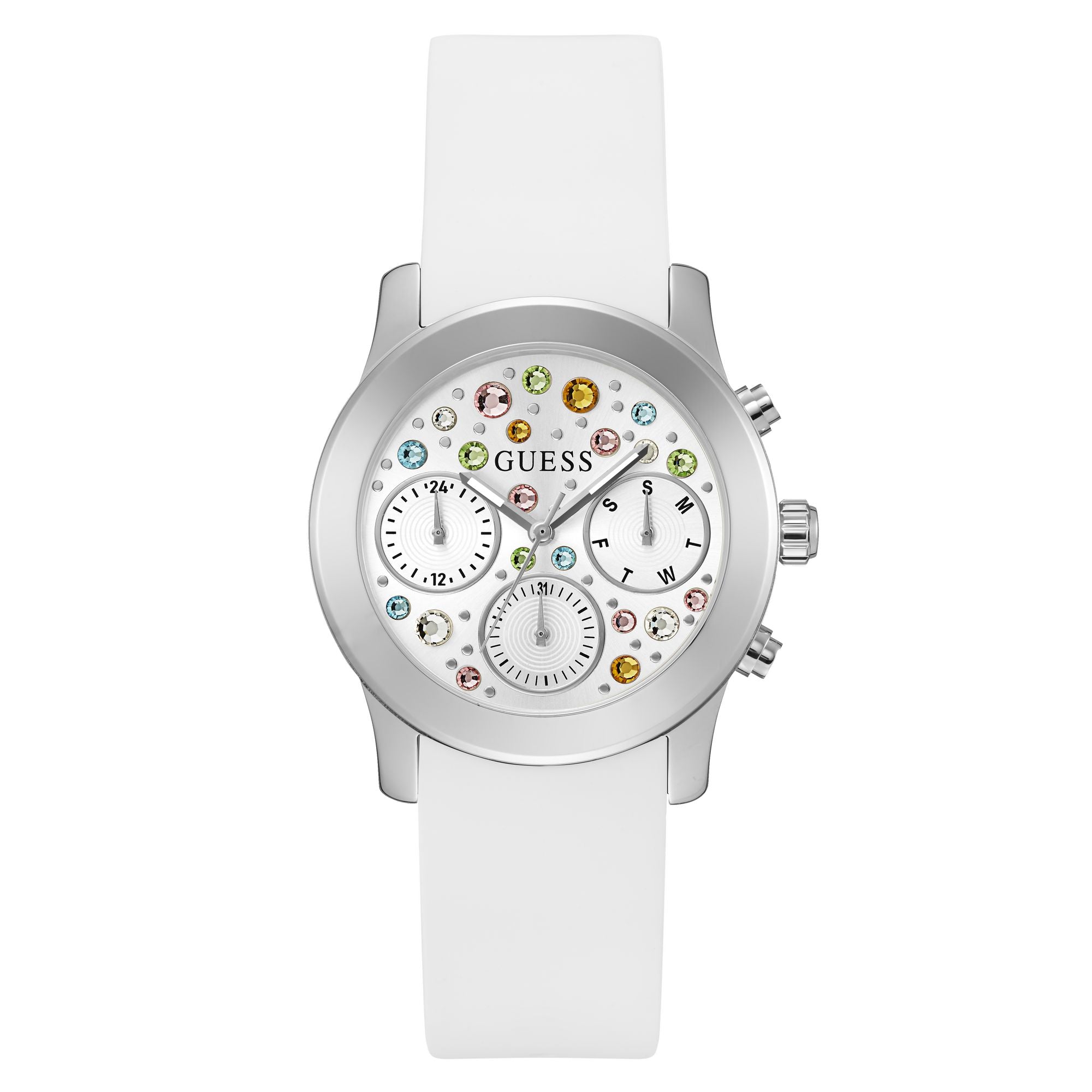 GUESS Silver Round Dial Analog Women's Watch - GW0560L1 Watch Guess