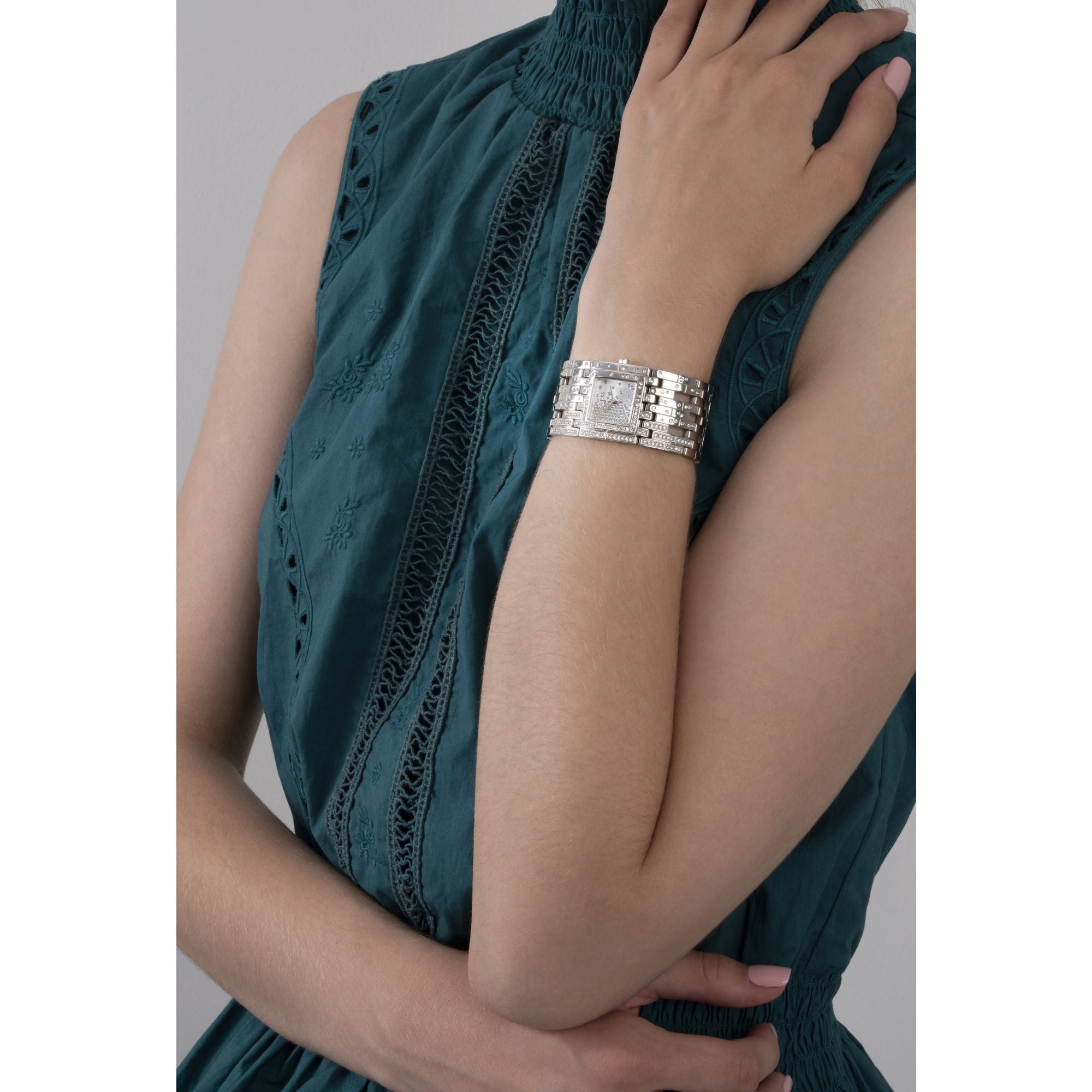 GUESS Silver Square Dial Analog Women's Watch - GW0441L1