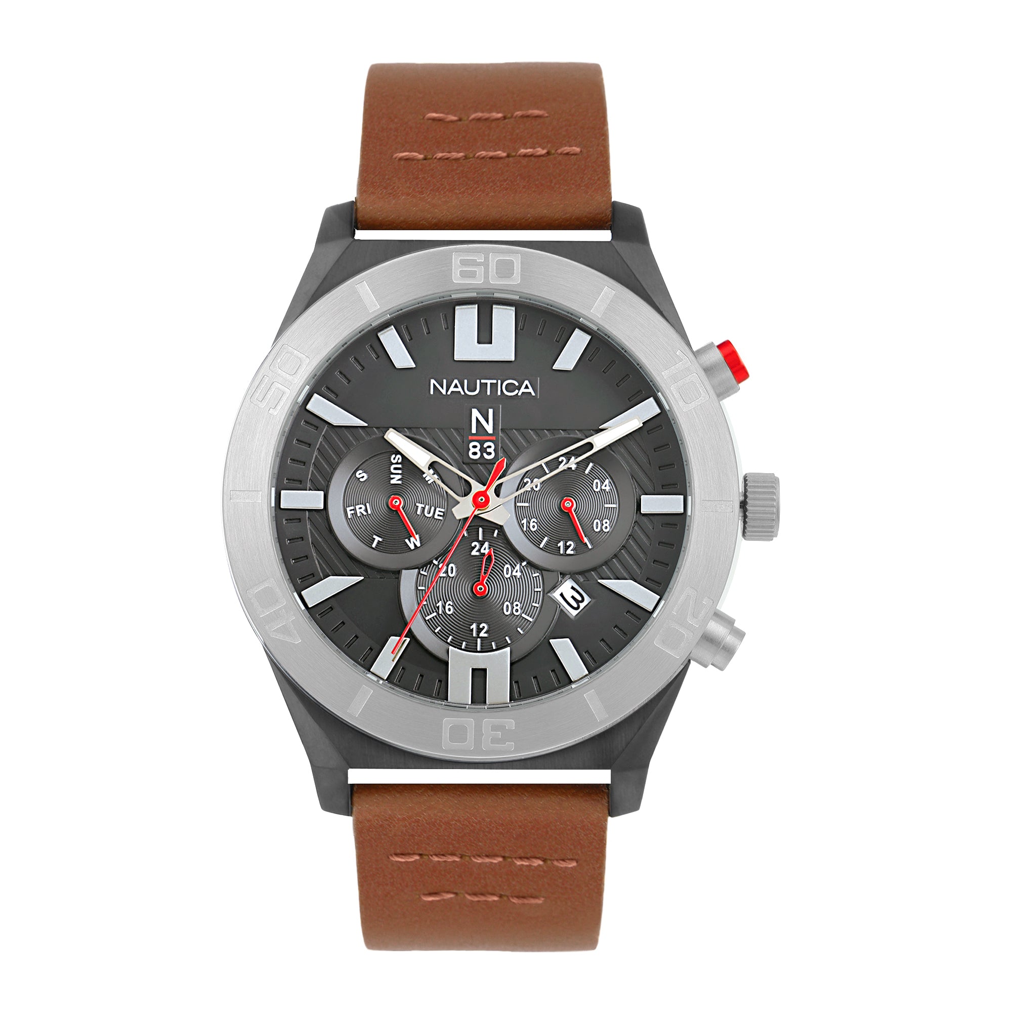 Nautica Round 44mm Gray Dial Analog Men Watch Watch Nautica