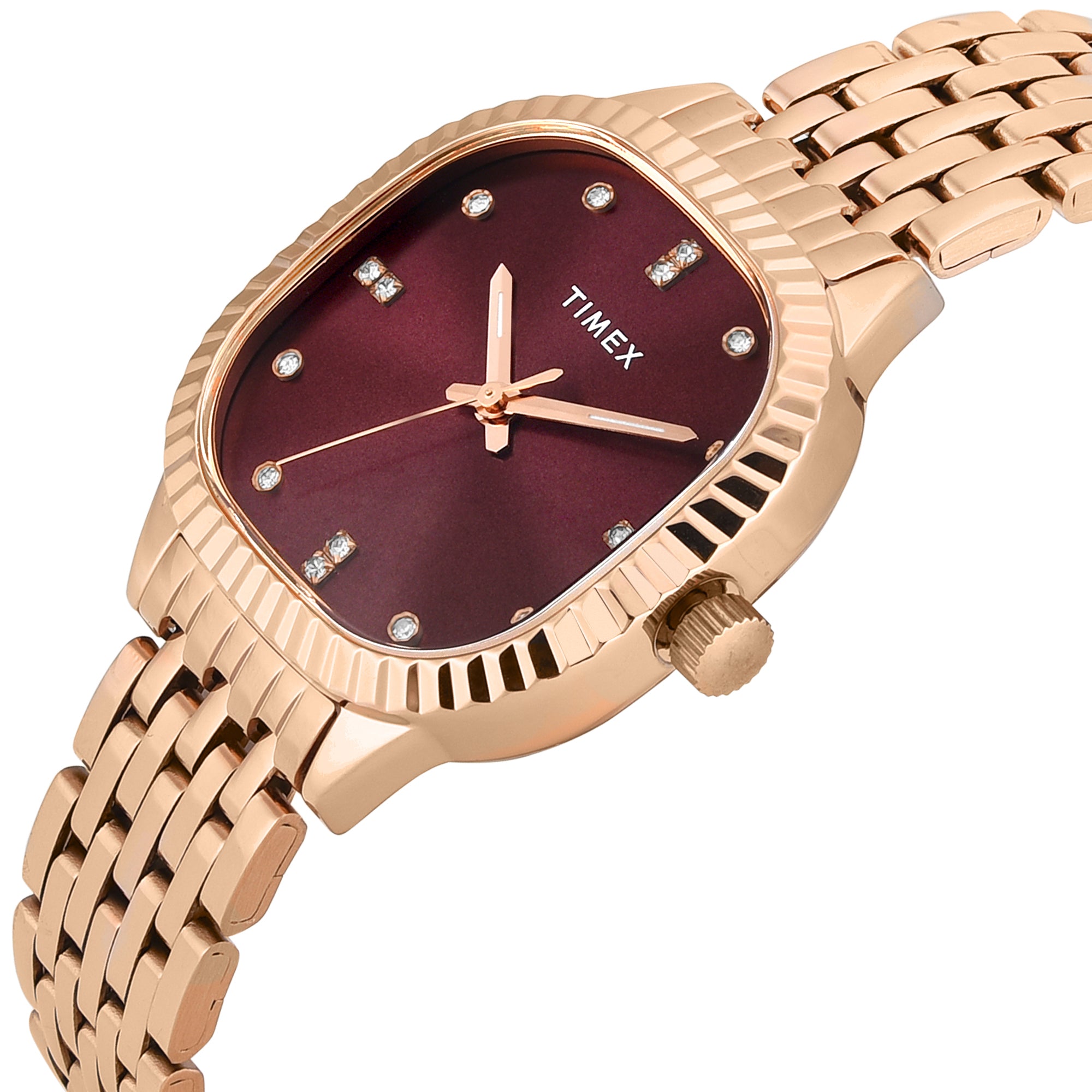 Timex Square 29mm Burgundy Dial Analog Women Watch - TWEL27300 Watch Timex
