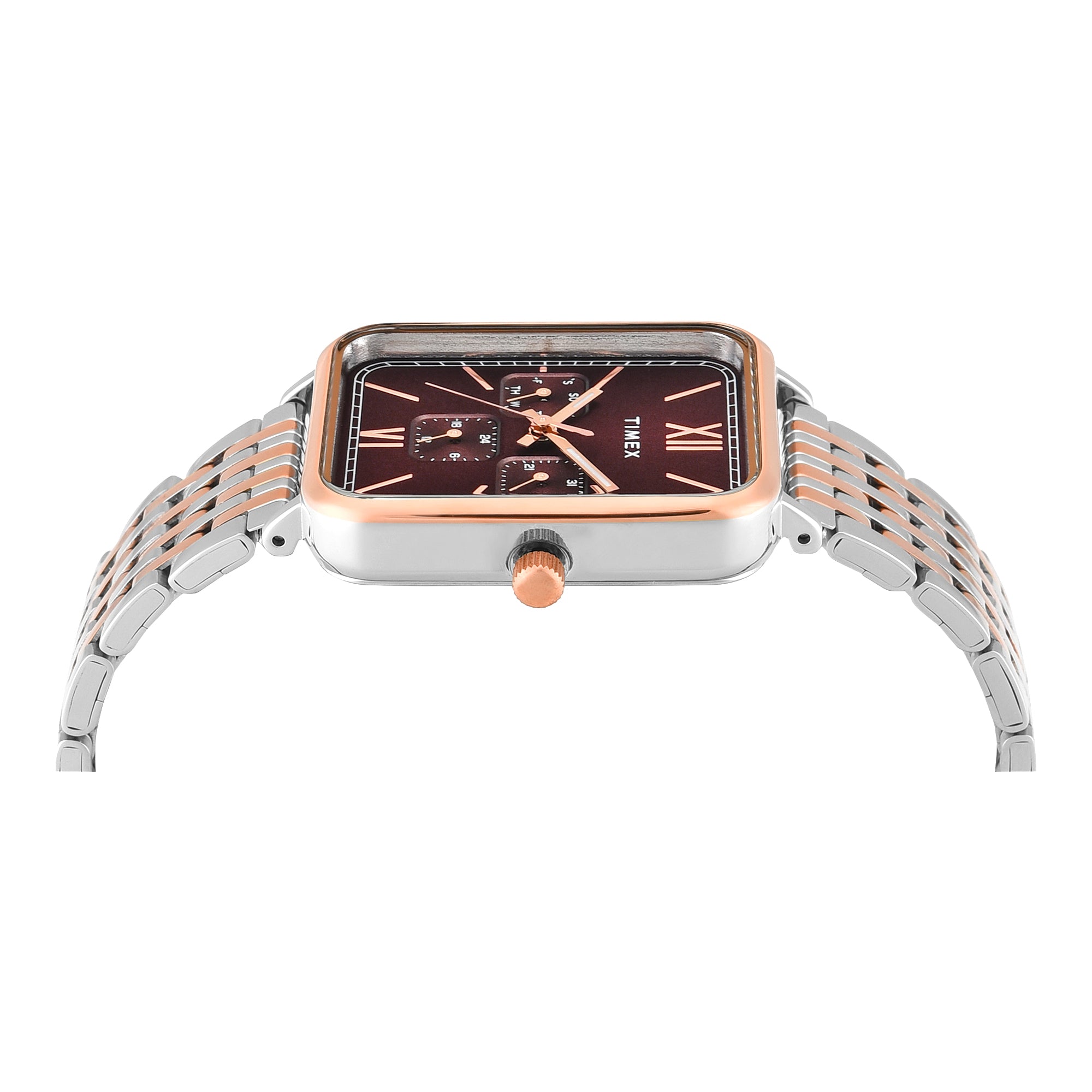 Timex Trendline Rectangle 30mm Brown Dial Analog Men Watch - TWEG34601 Watch Timex
