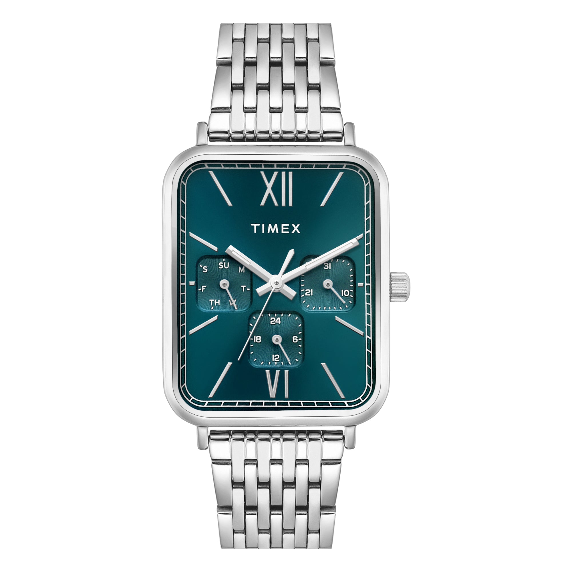 Timex Trendline Rectangle 30mm Teal Dial Analog Men Watch - TWEG34600 Watch Timex