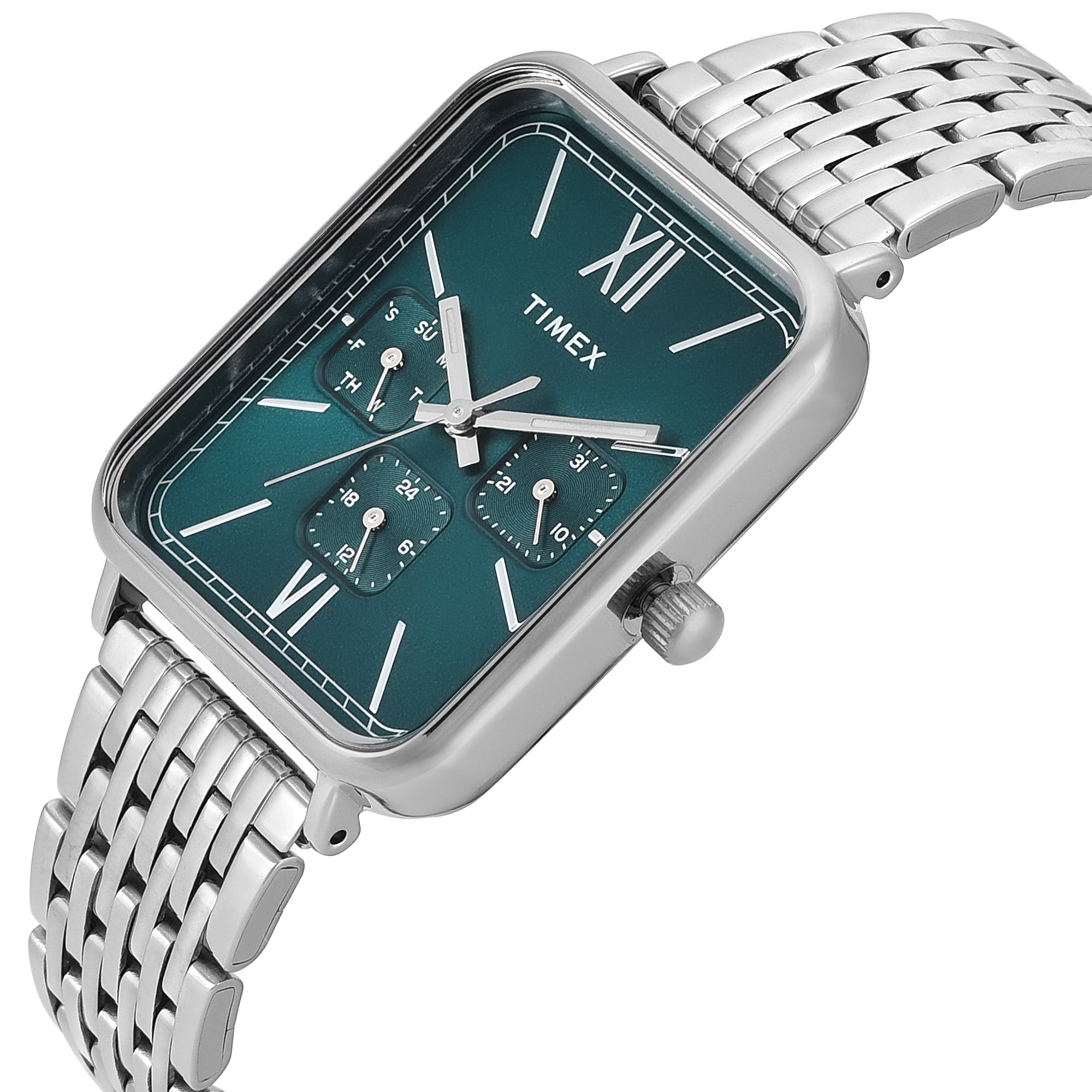 Timex Trendline Rectangle 30mm Teal Dial Analog Men Watch - TWEG34600 Watch Timex