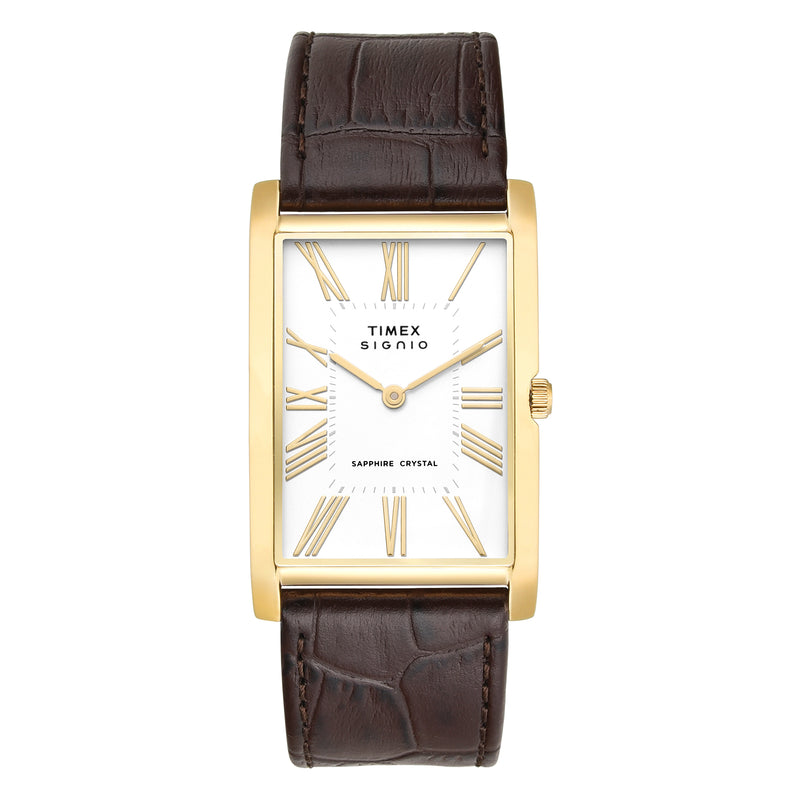 Timex Signio Rectangle 28mm White Dial Analog Men Watch - TWEG34300 Watch Timex