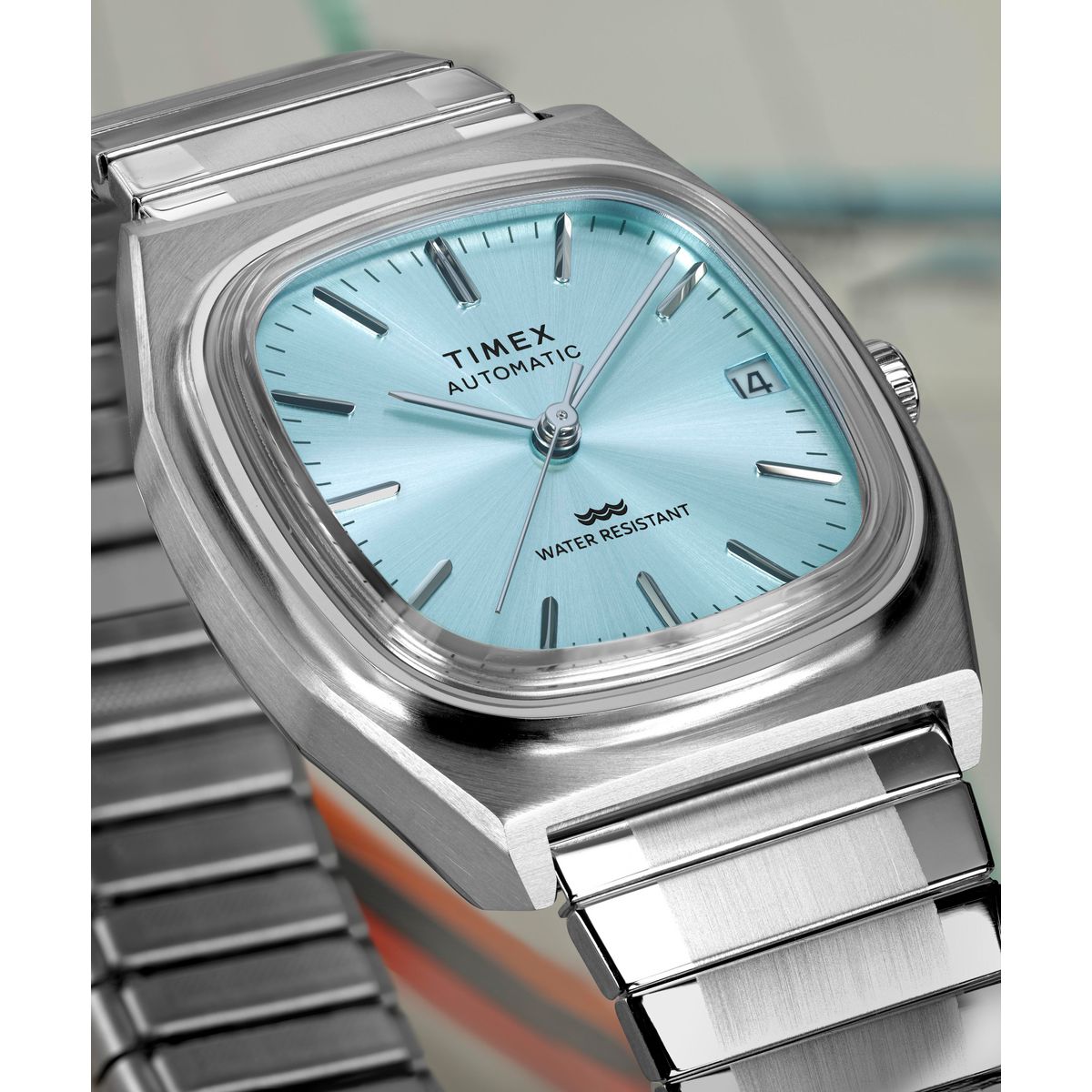 Timex Square 34mm Blue Dial Mechanical Automatic Men Watch - TW2Y66700UJ